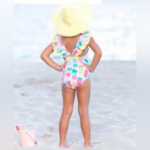 RuffleButts Ruffle V-Back One Piece Swimsuit